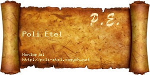 Poli Etel névjegykártya